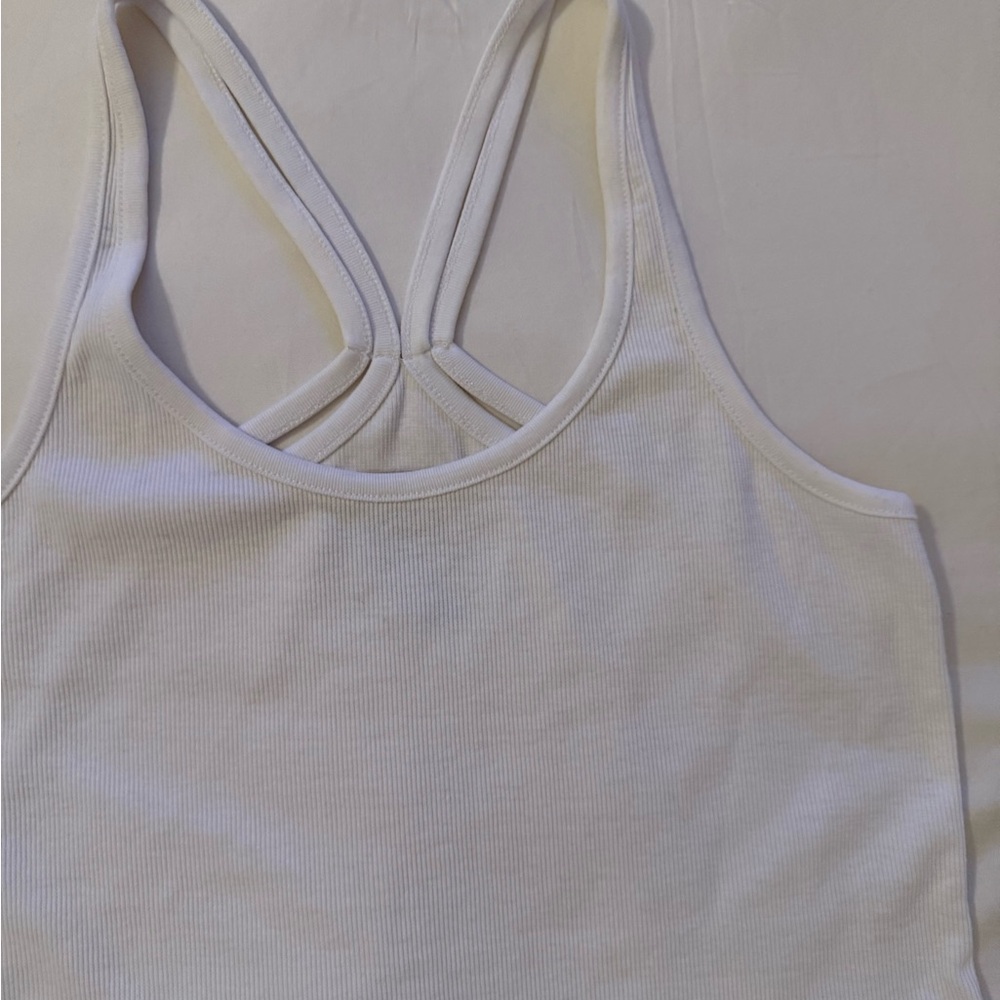 Chaser White Ribbed Racerback Tank - Picture 3 of 5